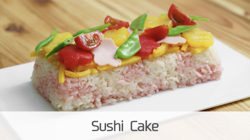 7principales alergenos libres /  Pastel de Sushi